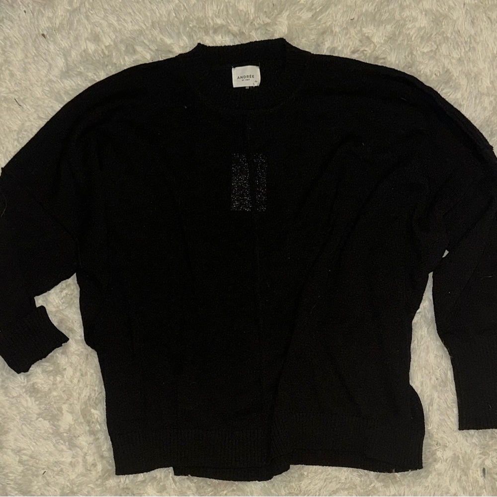 Andree Elegant Black Crewneck Sweater
